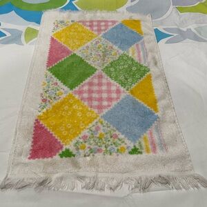 ❌SOLD❌Vintage 70’s Cannon MCM Cottage Core Floral Patchwork Fringe Hand Towel